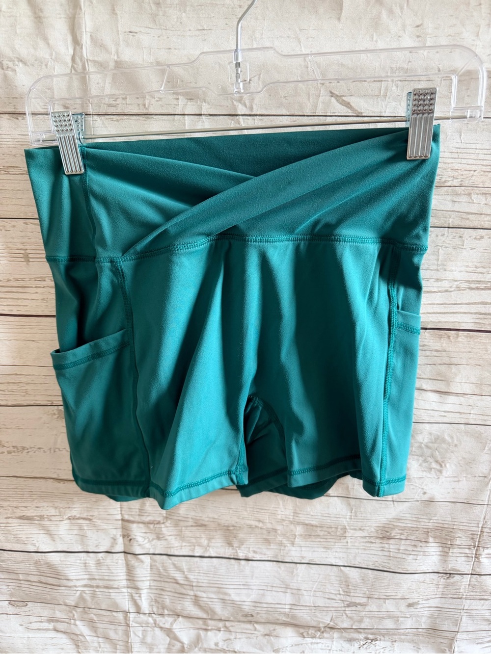 Women's Teal Athletic Shorts with Side Pockets